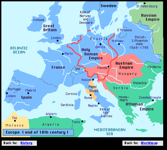 18th Century Map Of Europe